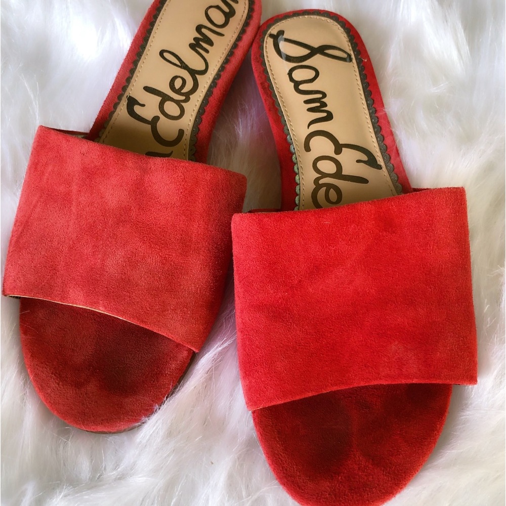 Sam Edelman Liliana red suede slide sandal